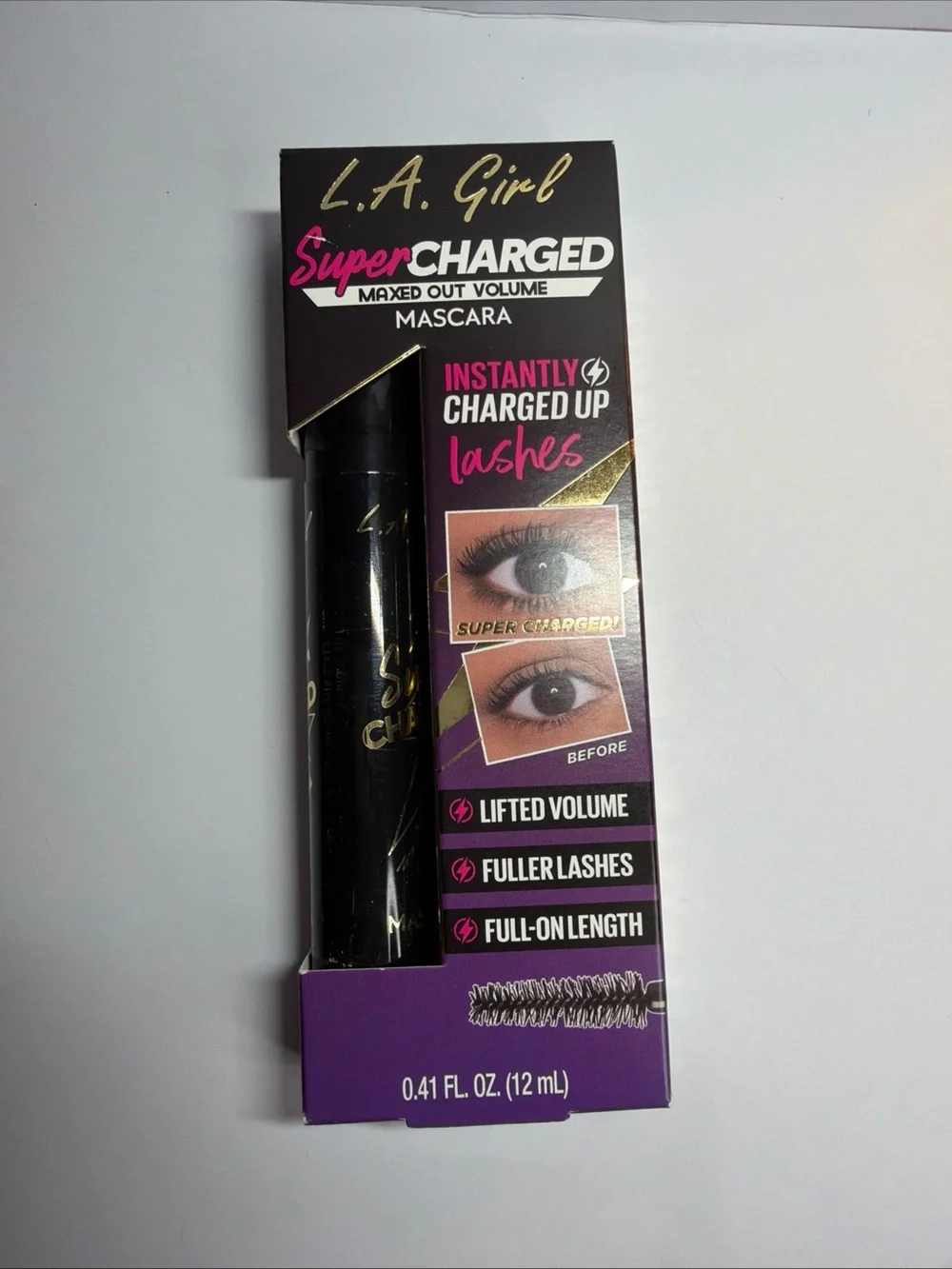 L.A. Girl Supercharged Maxed Out Volume Mascara 0.41 oz New
